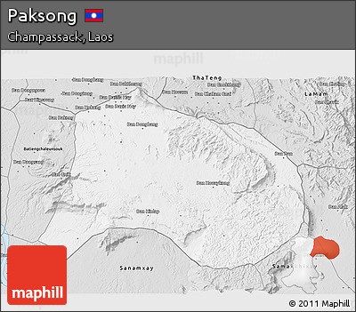 Silver Style 3D Map of Paksong