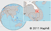Gray Location Map of Paksong, highlighted country