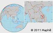 Gray Location Map of Paksong, highlighted parent region, within the entire country
