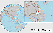Gray Location Map of Paksong, highlighted parent region