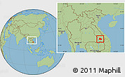 Savanna Style Location Map of Paksong, within the entire country