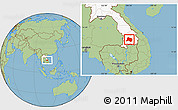 Savanna Style Location Map of Paksong, highlighted country