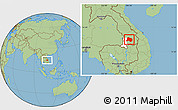 Savanna Style Location Map of Paksong, highlighted parent region