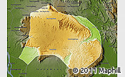 Physical Map of Paksong, darken