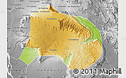 Physical Map of Paksong, desaturated
