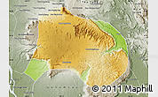 Physical Map of Paksong, semi-desaturated