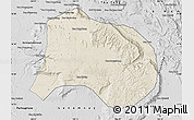 Shaded Relief Map of Paksong, desaturated