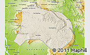 Shaded Relief Map of Paksong, physical outside