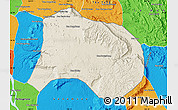 Shaded Relief Map of Paksong, political outside