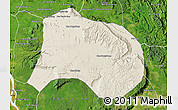 Shaded Relief Map of Paksong, satellite outside