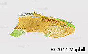 Physical Panoramic Map of Paksong, cropped outside