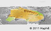 Physical Panoramic Map of Paksong, desaturated