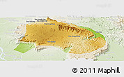 Physical Panoramic Map of Paksong, lighten
