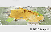 Physical Panoramic Map of Paksong, semi-desaturated