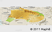 Physical Panoramic Map of Paksong, shaded relief outside
