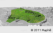 Satellite Panoramic Map of Paksong, lighten, desaturated
