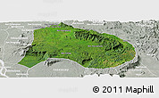 Satellite Panoramic Map of Paksong, lighten, semi-desaturated