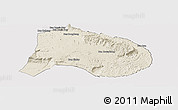 Shaded Relief Panoramic Map of Paksong, cropped outside