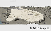 Shaded Relief Panoramic Map of Paksong, darken