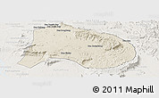 Shaded Relief Panoramic Map of Paksong, lighten