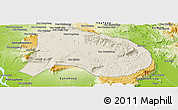 Shaded Relief Panoramic Map of Paksong, physical outside