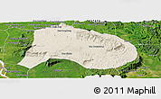 Shaded Relief Panoramic Map of Paksong, satellite outside