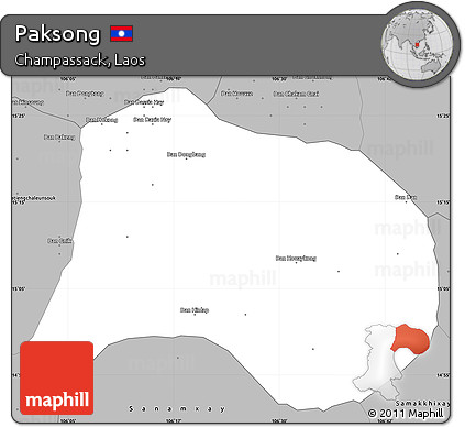 Gray Simple Map of Paksong