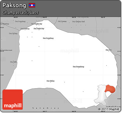 Gray Simple Map of Paksong