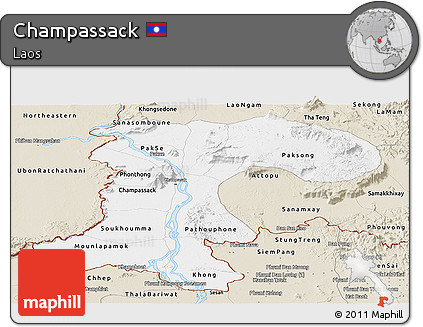 Classic Style Panoramic Map of Champassack