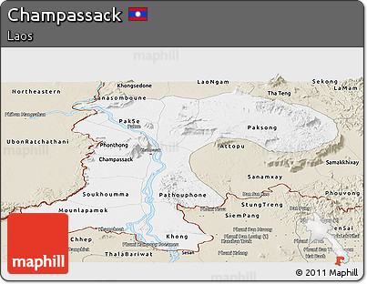 Classic Style Panoramic Map of Champassack