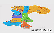 Political Panoramic Map of Champassack, cropped outside