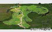 Satellite Panoramic Map of Champassack, darken
