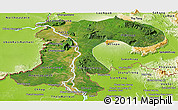 Satellite Panoramic Map of Champassack, physical outside