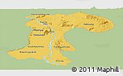 Savanna Style Panoramic Map of Champassack, single color outside
