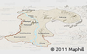 Shaded Relief Panoramic Map of Champassack, lighten