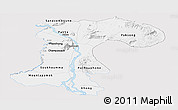 Silver Style Panoramic Map of Champassack, single color outside