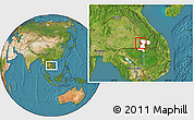 Satellite Location Map of Phonthong, highlighted parent region