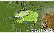Physical 3D Map of Sanasomboune, darken