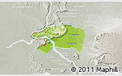 Physical 3D Map of Sanasomboune, lighten, semi-desaturated