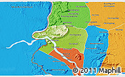Physical 3D Map of Sanasomboune, political outside
