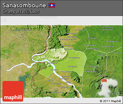 Physical 3D Map of Sanasomboune, satellite outside
