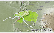 Physical 3D Map of Sanasomboune, semi-desaturated