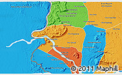 Political 3D Map of Sanasomboune
