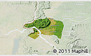 Satellite 3D Map of Sanasomboune, lighten