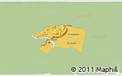 Savanna Style 3D Map of Sanasomboune, single color outside
