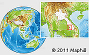 Physical Location Map of Sanasomboune, highlighted country, within the entire country