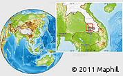 Physical Location Map of Sanasomboune, highlighted country, highlighted parent region