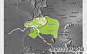 Physical Map of Sanasomboune, darken, desaturated