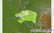 Physical Map of Sanasomboune, darken