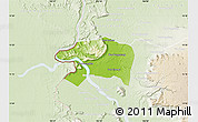 Physical Map of Sanasomboune, lighten